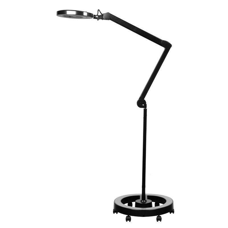 Czarna lampa lupa Elegante 6025 z boku