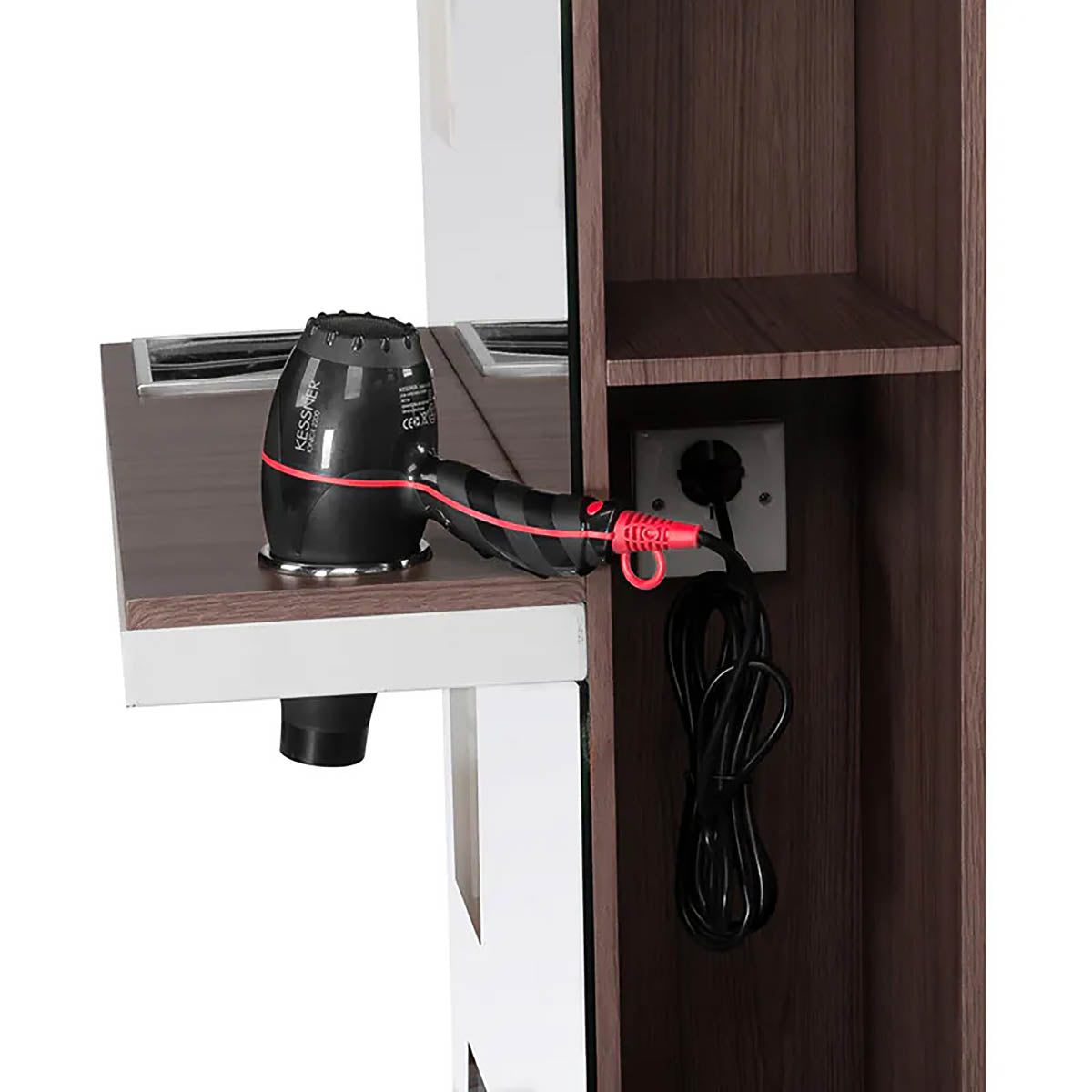 Uchwyt na suszarke z gniazdem w konsoli B058 wenge