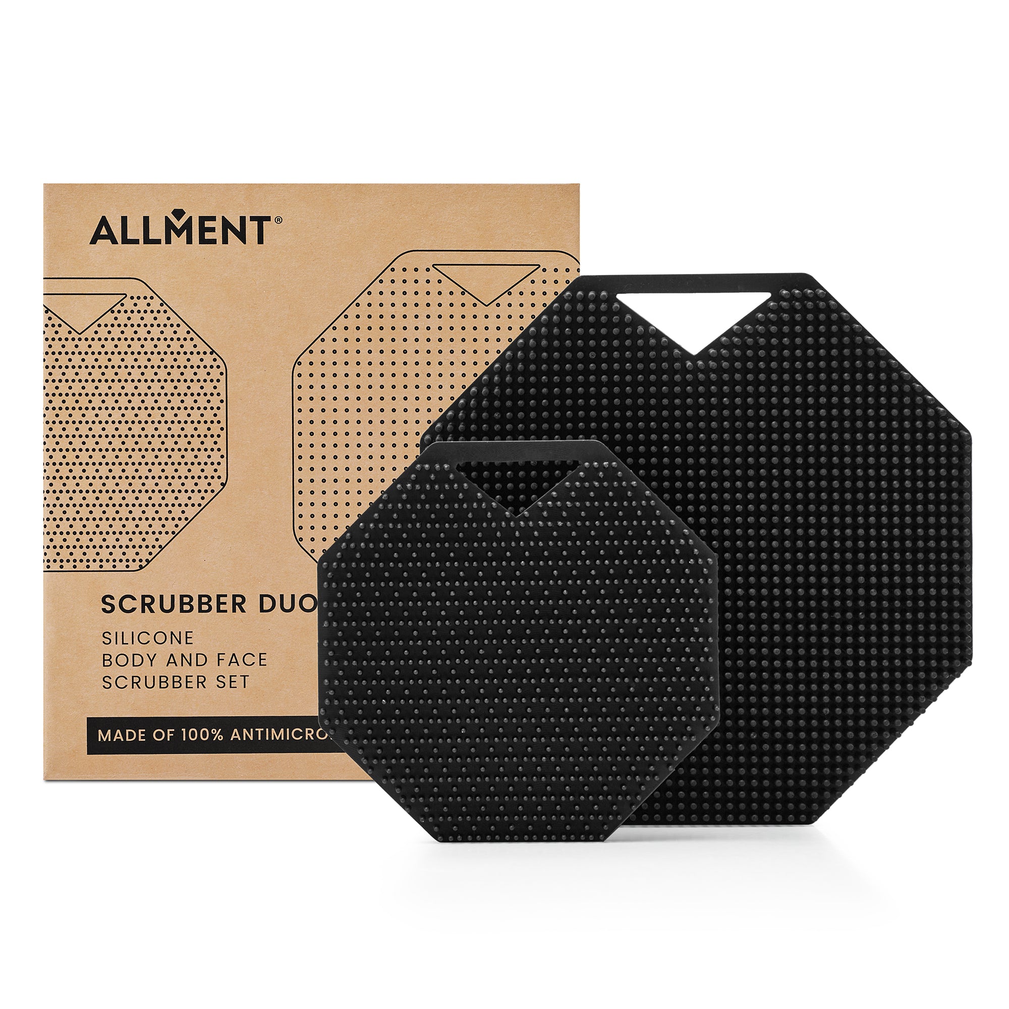 ALLMENT SCRUBBER DUO – Set aus Körper- und Gesichtsscrubbern