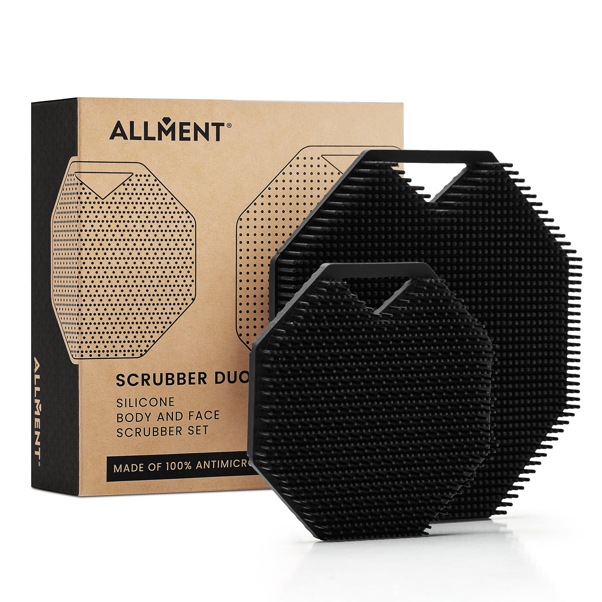 ALLMENT SCRUBBER DUO – Set aus Körper- und Gesichtsscrubbern