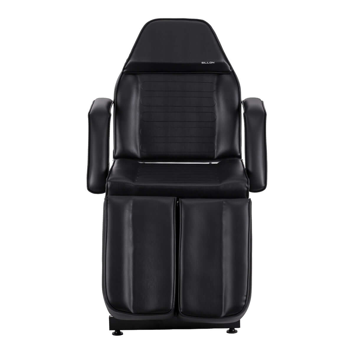 Fotel kosmetyczny hydrauliczny do pedicure Sillon 210 z kołyską i dzielonym podnóżkiem czarny