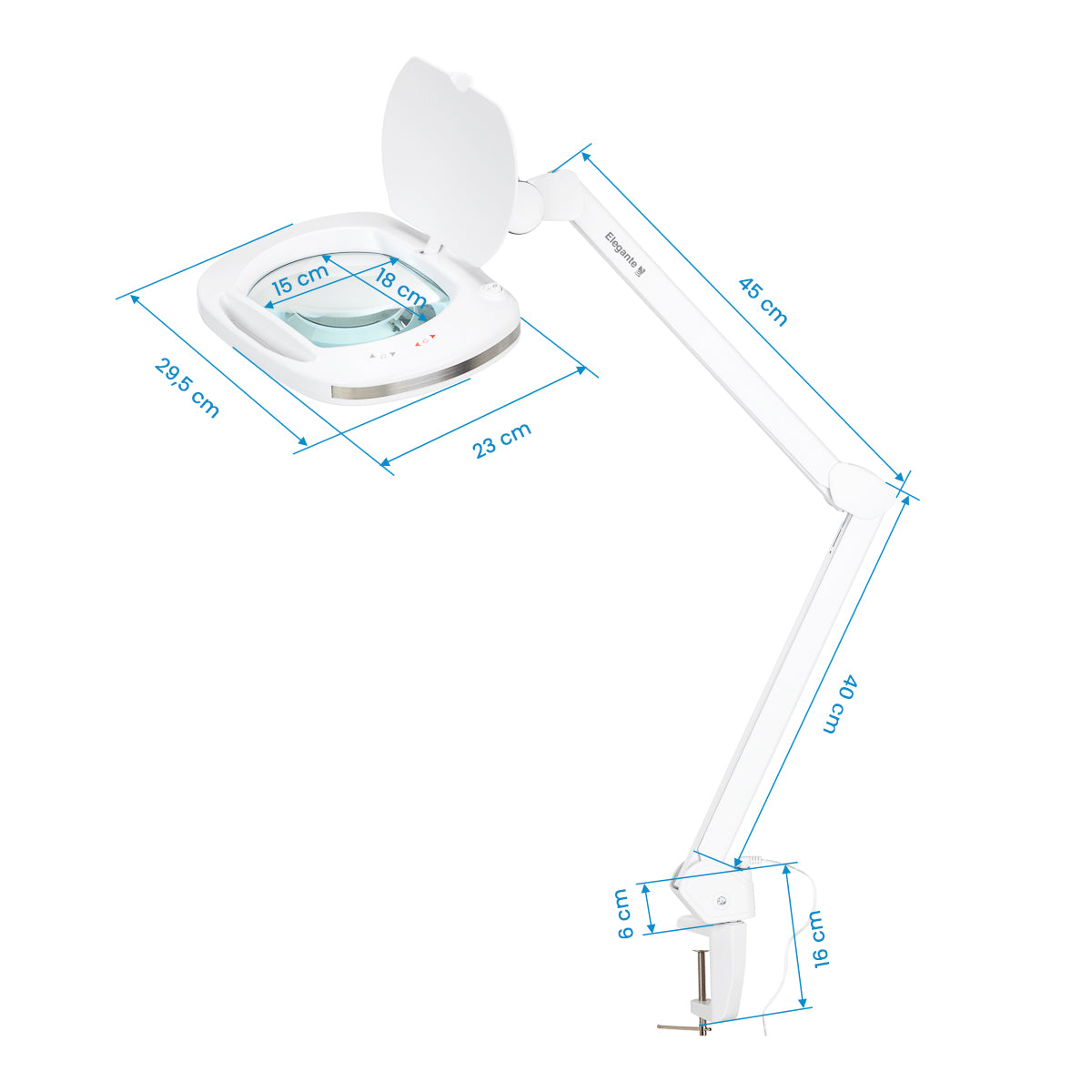 Wymiary lampy lupy Elegante 6030