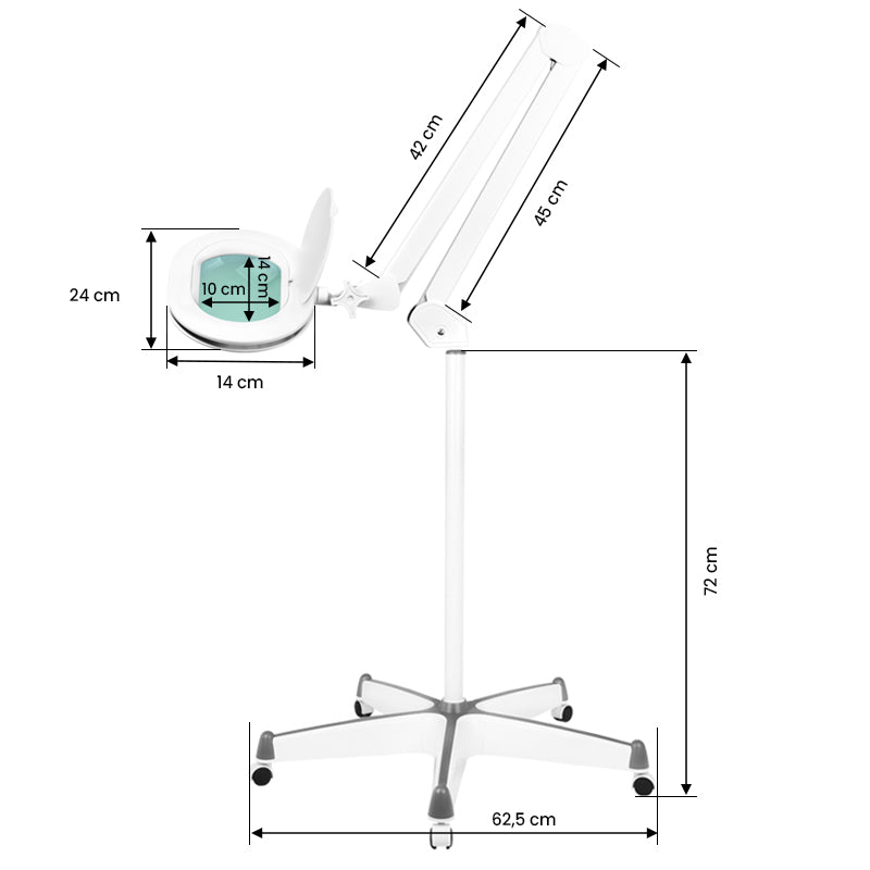 Wymiary statywu lampy lupy Elegante 6028